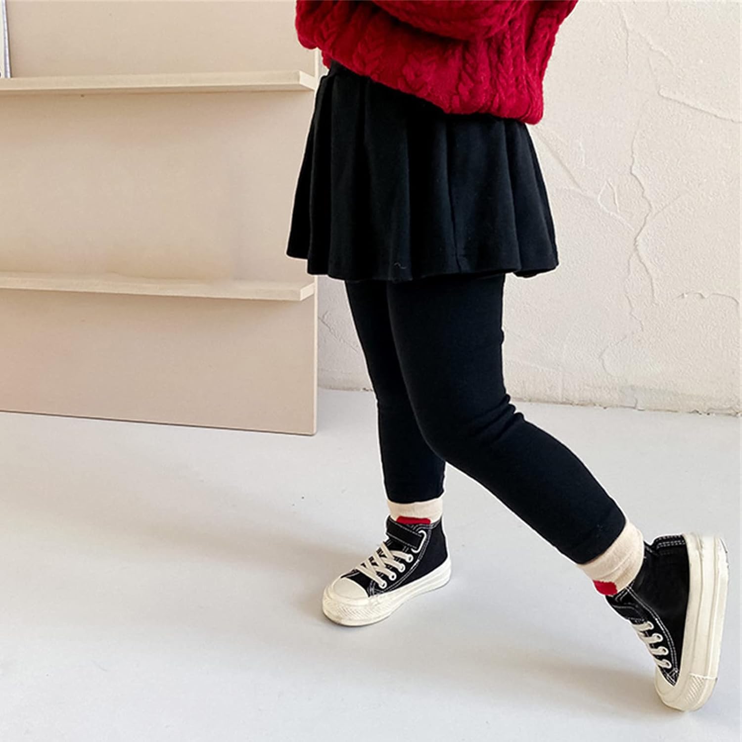 Ruffle Tutu Skirt for Toddlers - Stretchy Thermal Tights