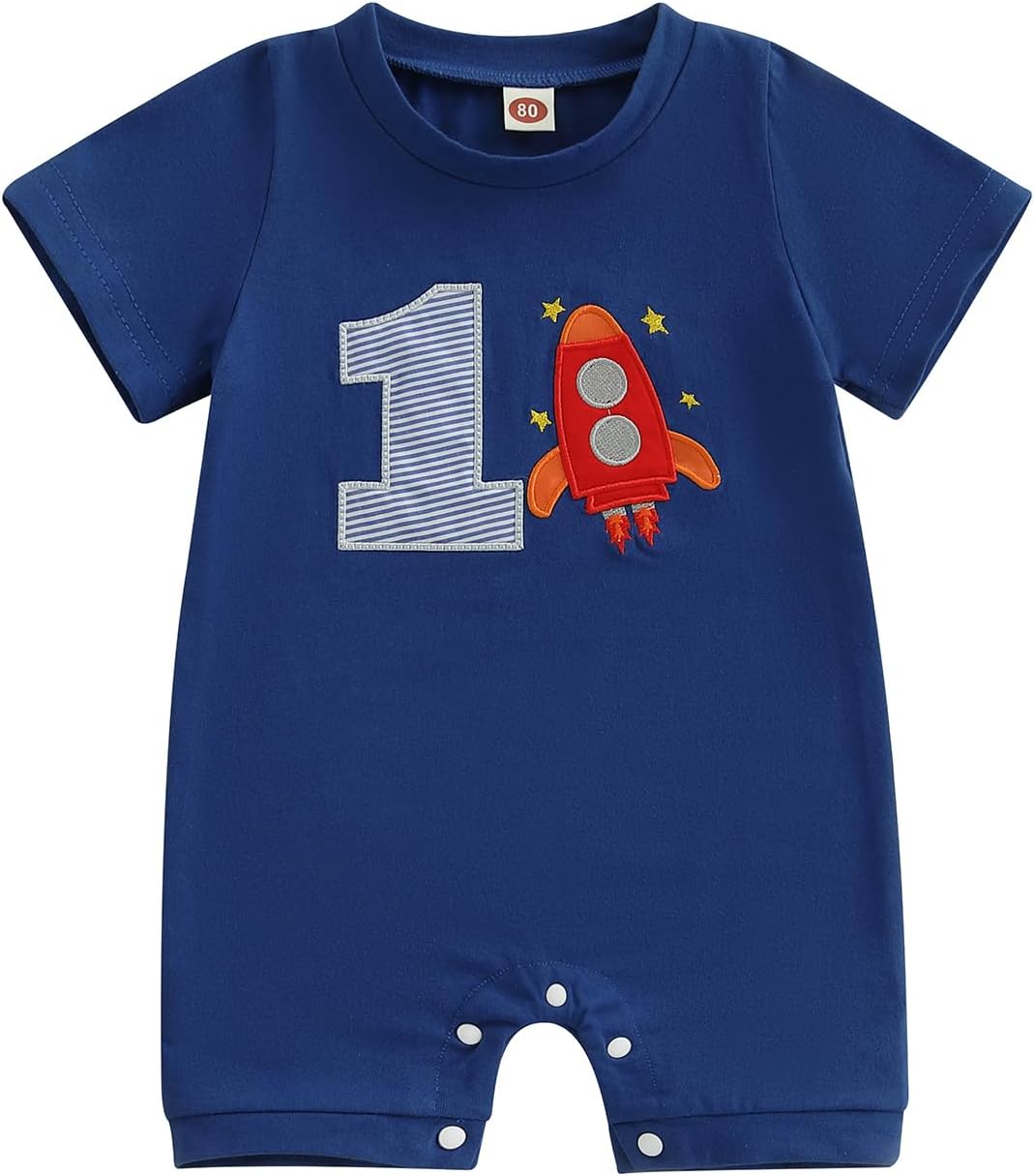 Space RocketRomper for 1st Birthday