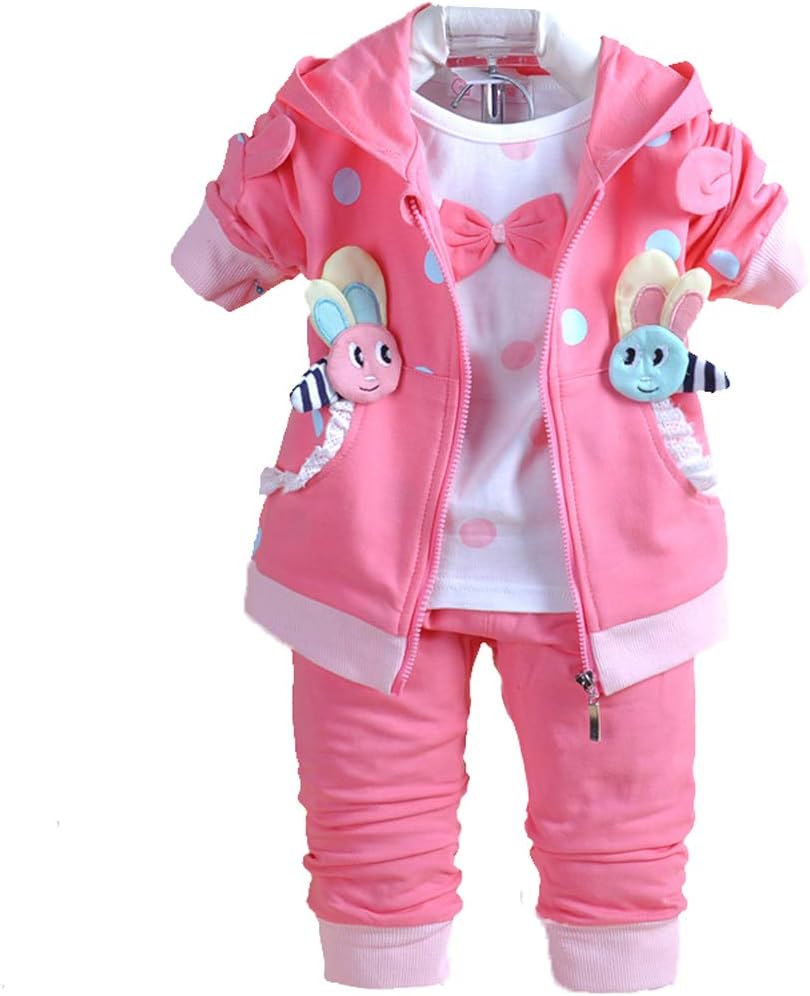 Yao 6M-4Y Baby Girl Hoodie T-Shirt Set