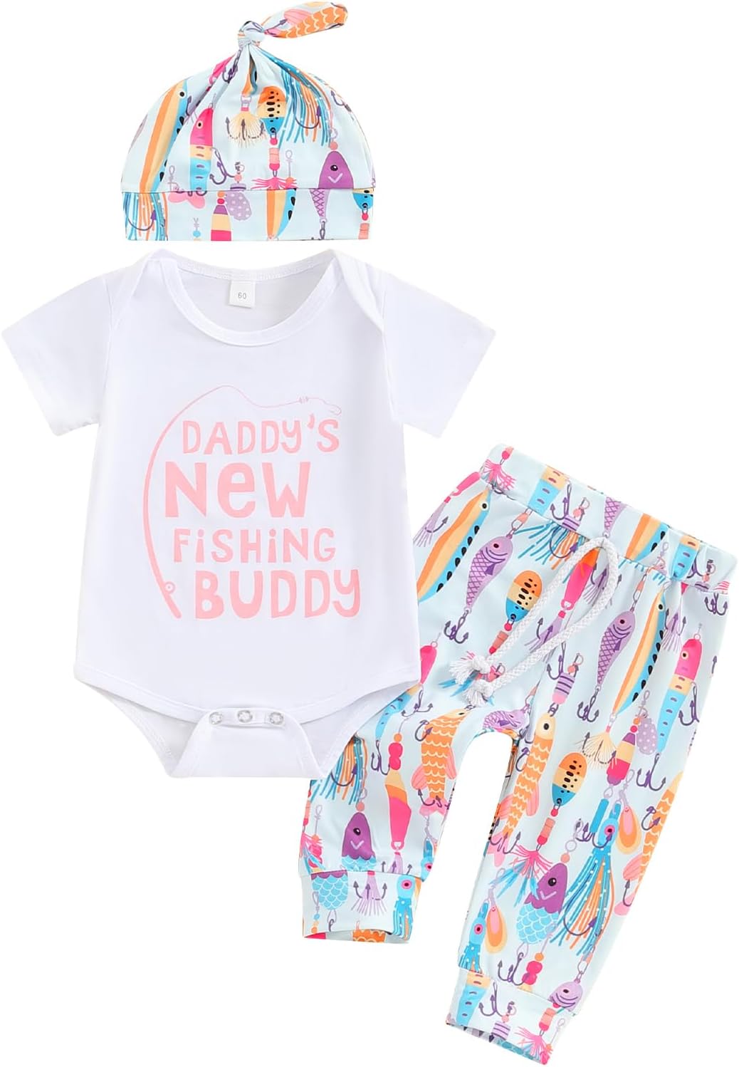 YouweixiongNewborn Boy Girl Summer Romper 3Pcs