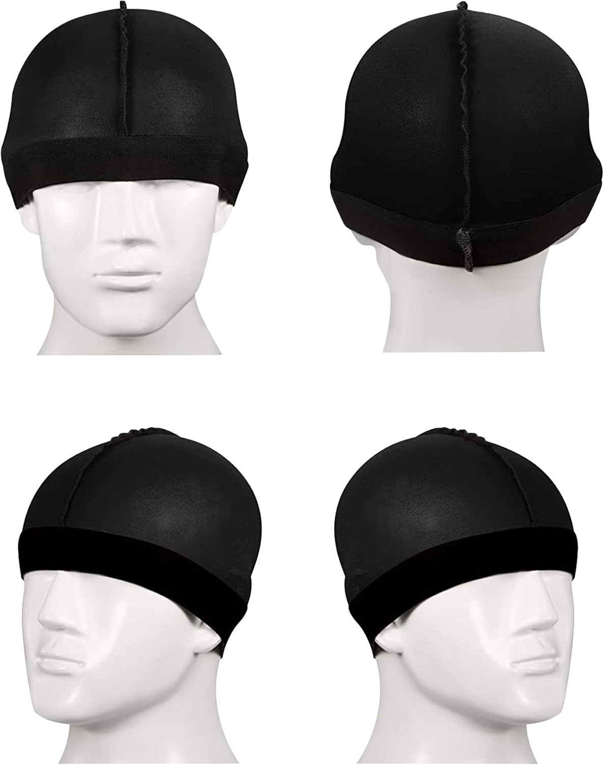 6-Piece Kids Satin Wave Caps