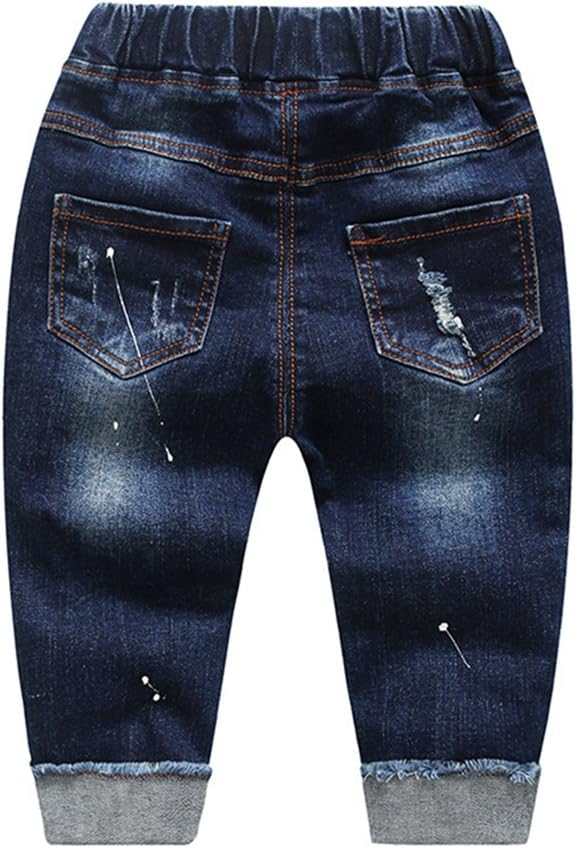 KidSCOOL SPACE Baby Jeans - Elastic Waist Ripped Denim for Kids