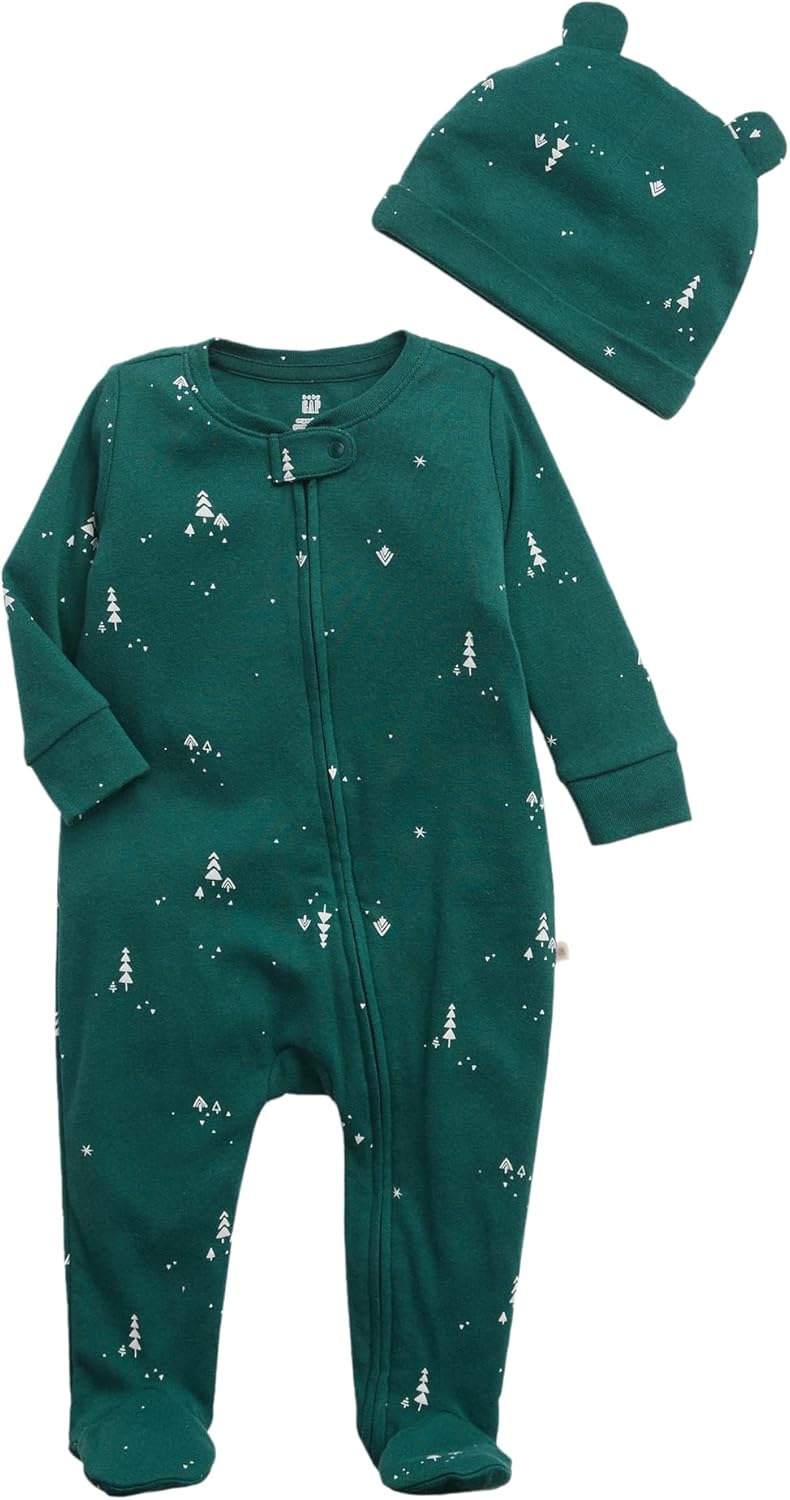 Gap Unisex-Baby One-Piece Zipper Outfit Set With Hat