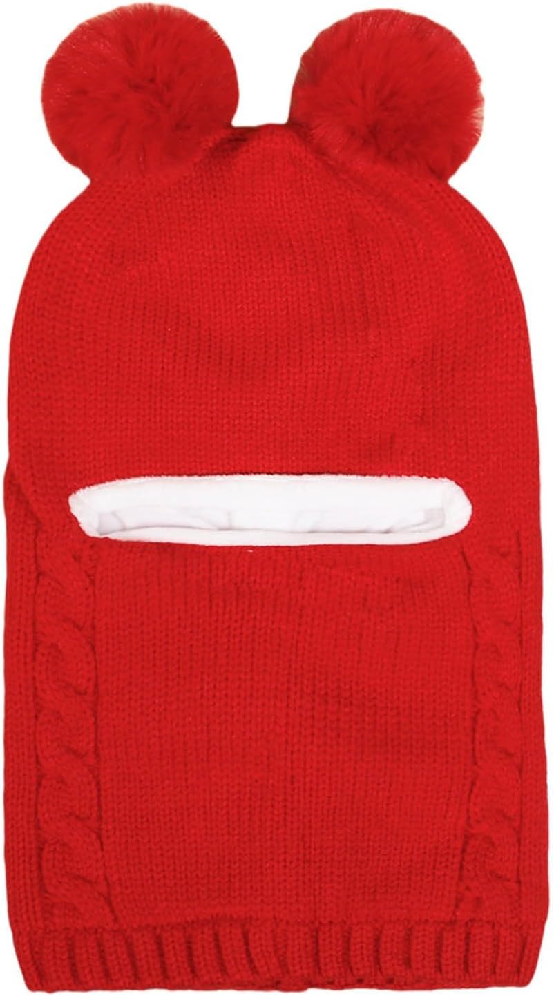 Baby Winter Double Pompom Hat Scarf Set for Toddler
