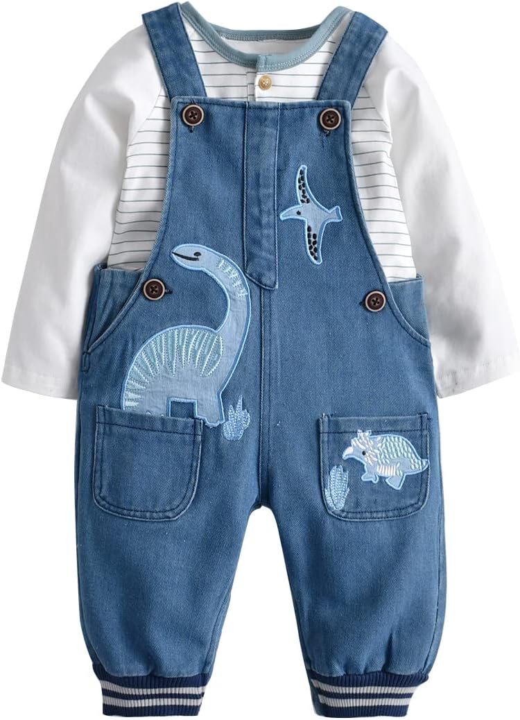 Cotton Baby BoyRomper Overalls Set for Toddlermulti-piece collection with stylish design
