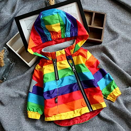 Toddler Rainbow Hooded Windbreaker for Boys and Girls