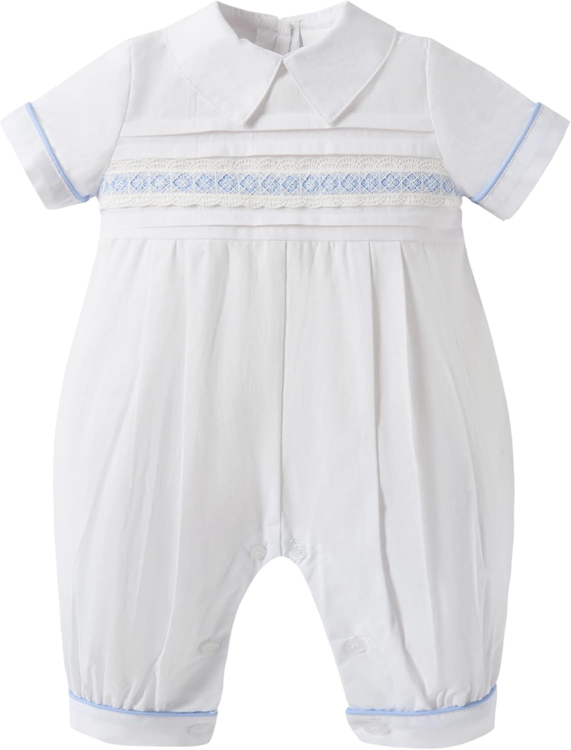 Booulfi Baptism Boys White Romper Premium Soft Durable