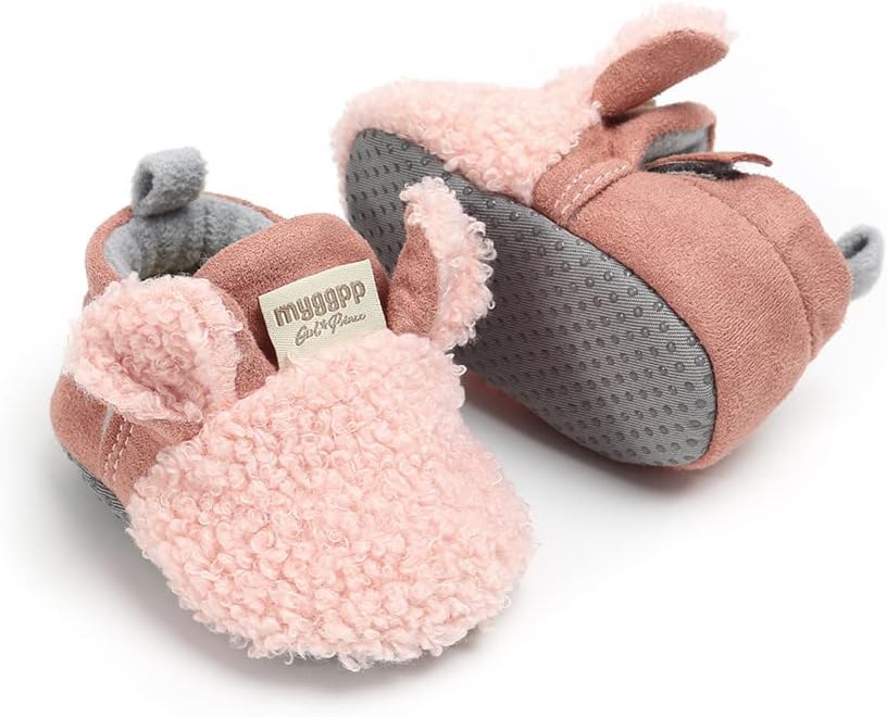 GDSDYM Baby Booties Cozy Fleece Slippers Soft Warm and Easy to Wear