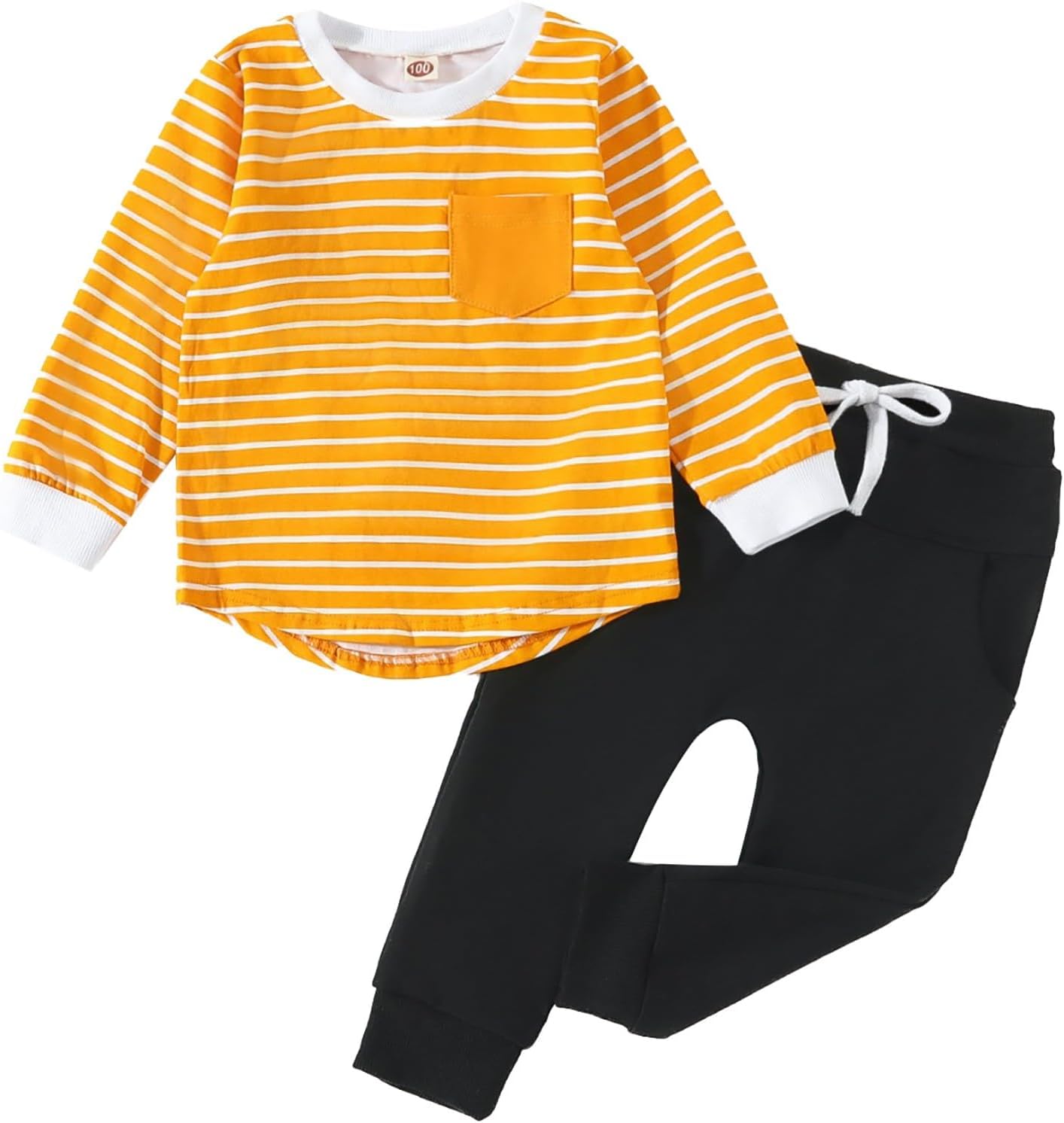 WUTYU Girls Boys Striped Raincoat for Toddlers 6-12 Months Yellow
