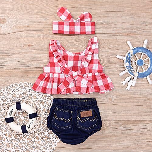 Perfect Baby Girl Outfit STylish Tank Top Denim Shorts for Girls