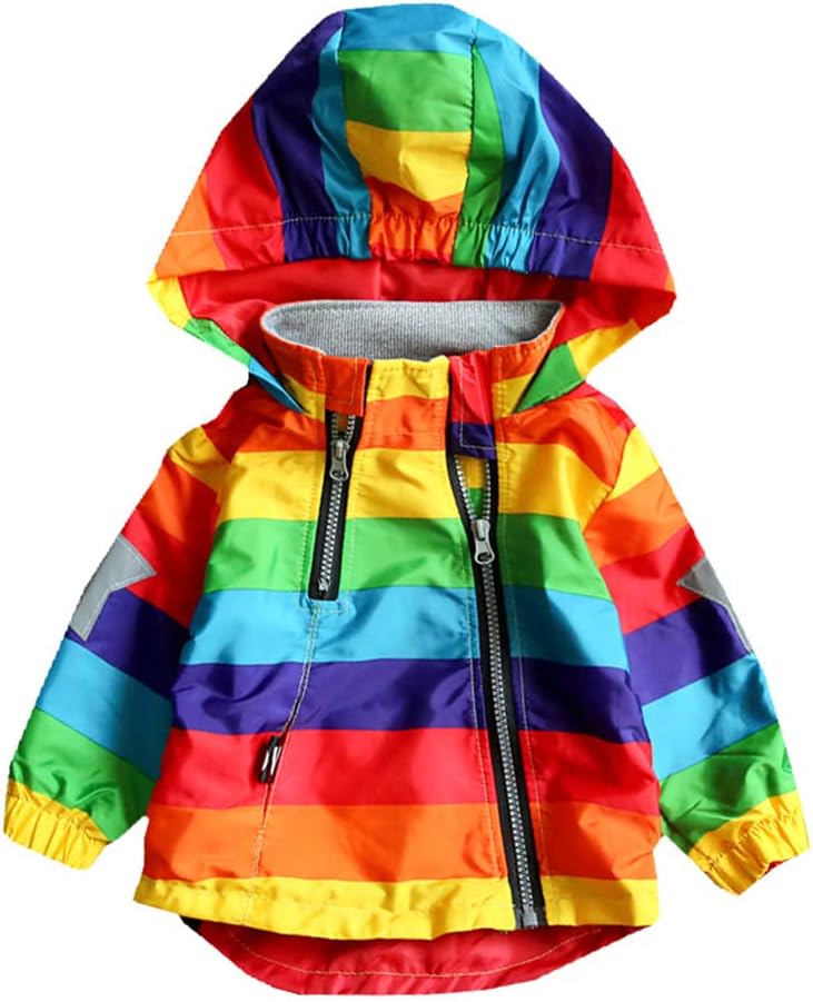 Toddler Rainbow Hooded Windbreaker for Boys and Girls