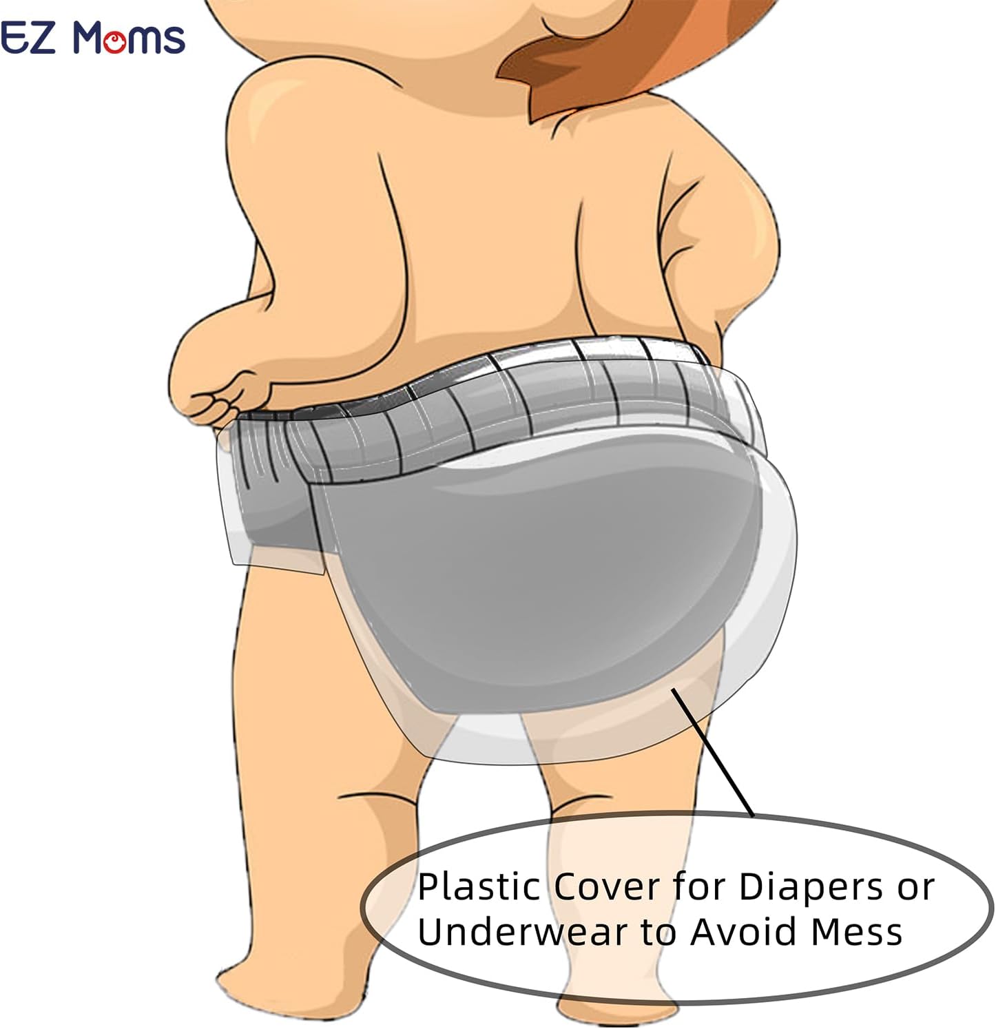 EZ Moms 10-Pack Waterproof Plastic Underwear for Baby