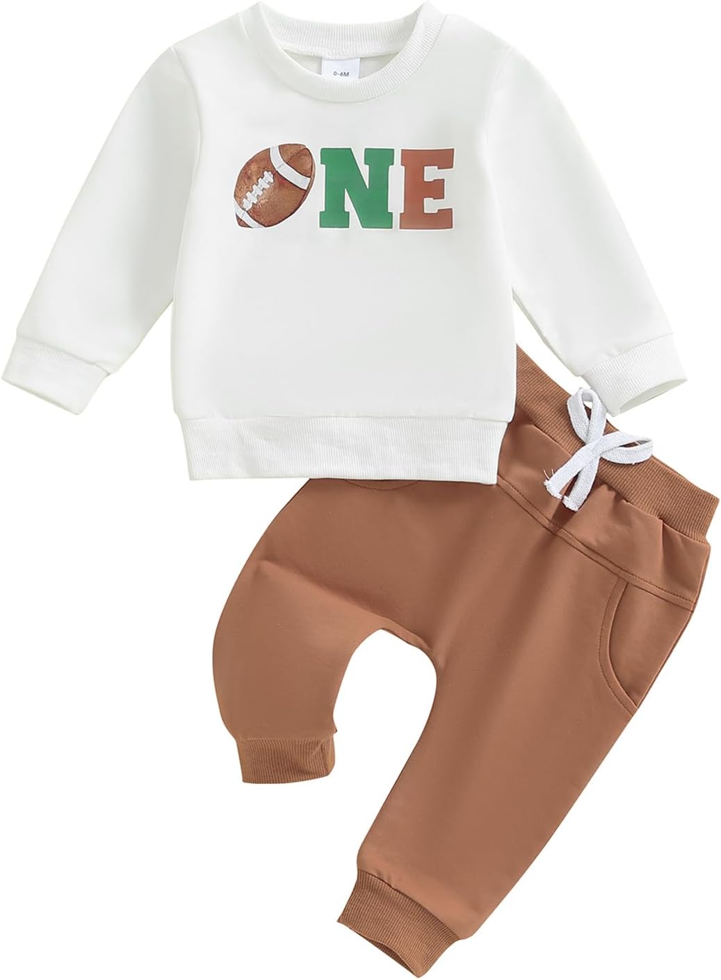 Pudcoco Toddler Boys 1st Birthday Set with Sweatshirt Joggers