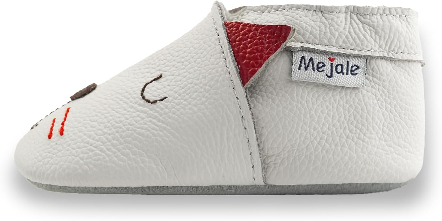 Mejale Baby Moccasins - Soft Leather Slip-On Walkers with Butterfly Design