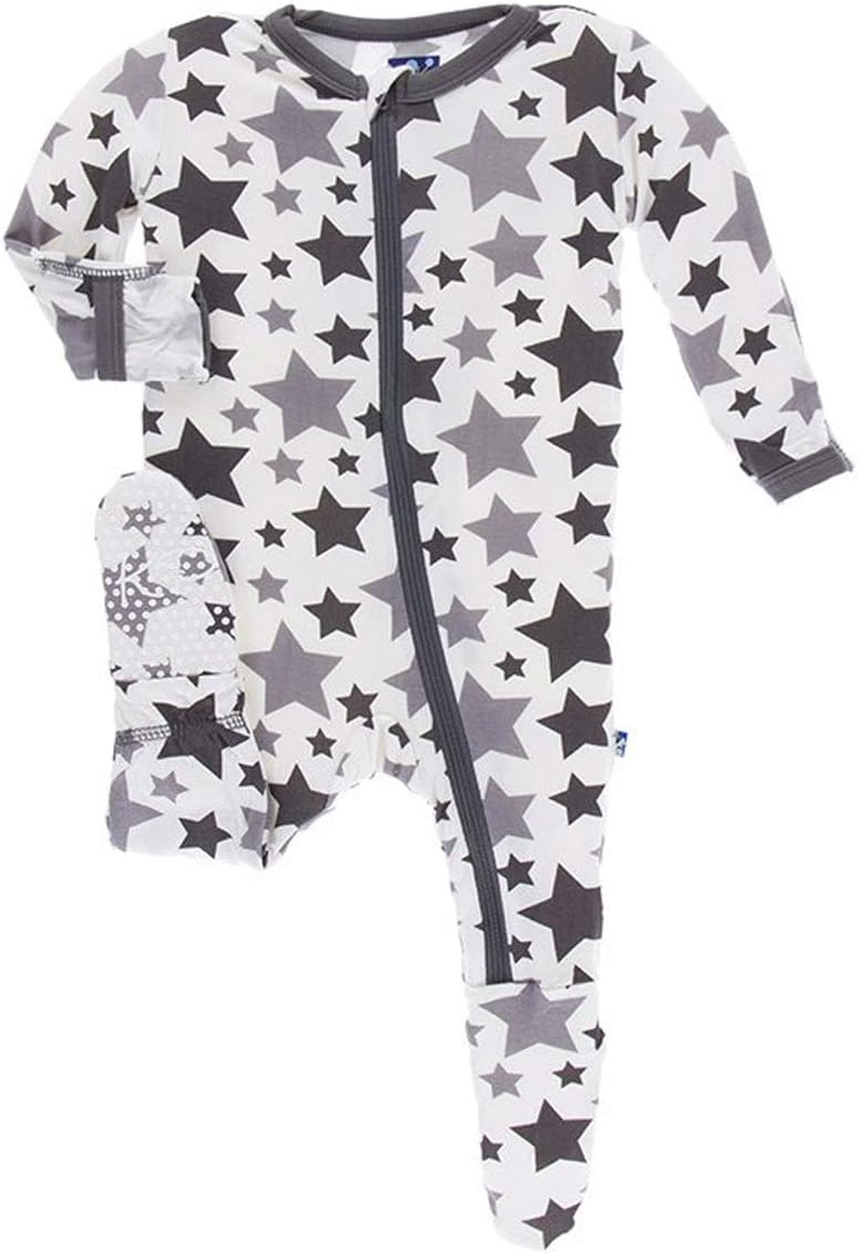 KicKee Boys Girls Essential Print Footie with Zipper