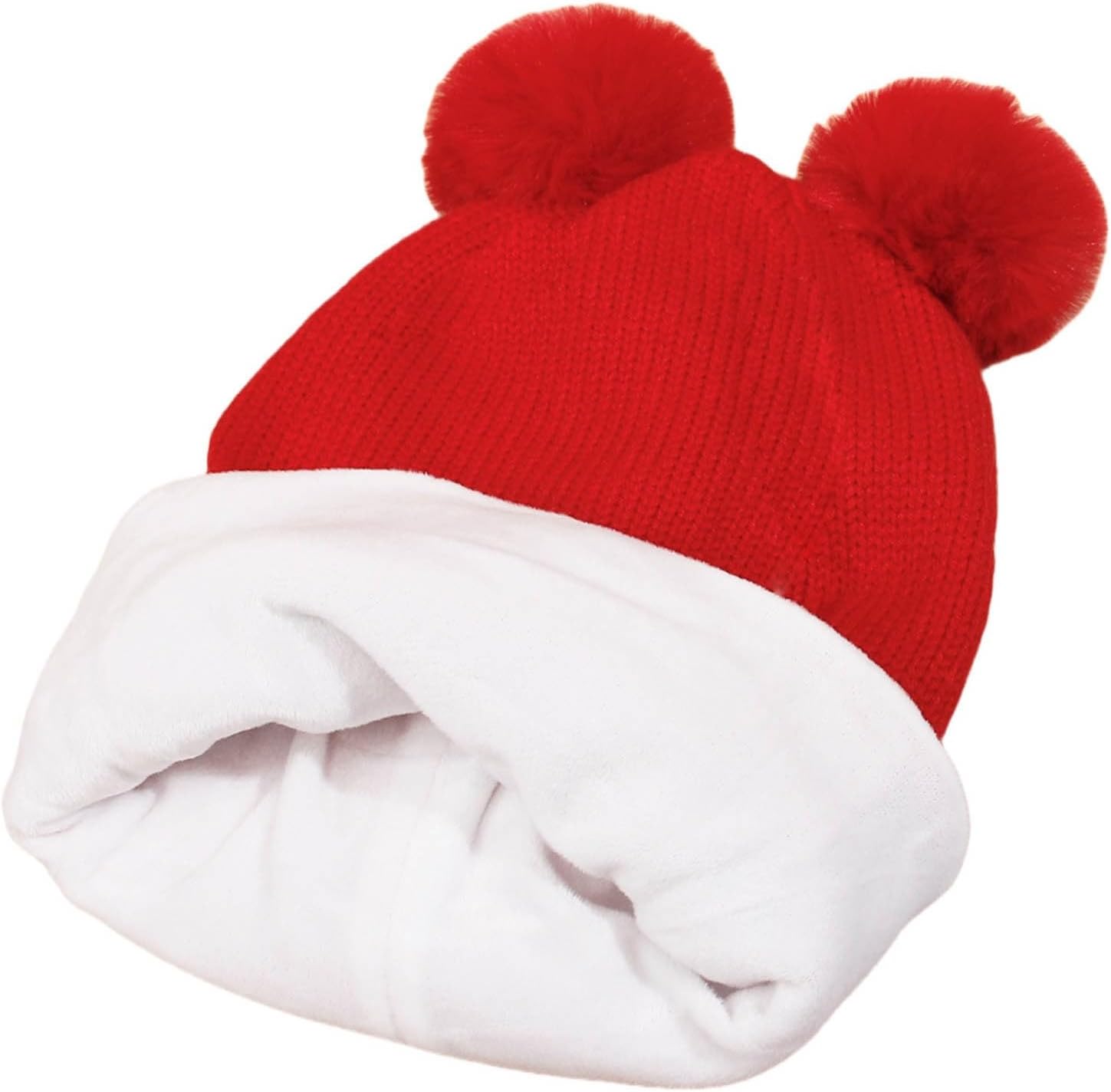 Baby Winter Double Pompom Hat Scarf Set for Toddler