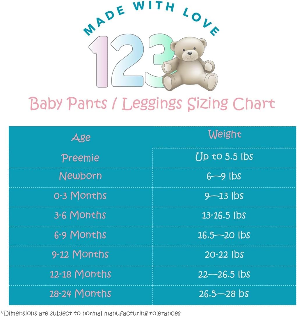 123 Bear Baby Soft Spandex Pants with Feet