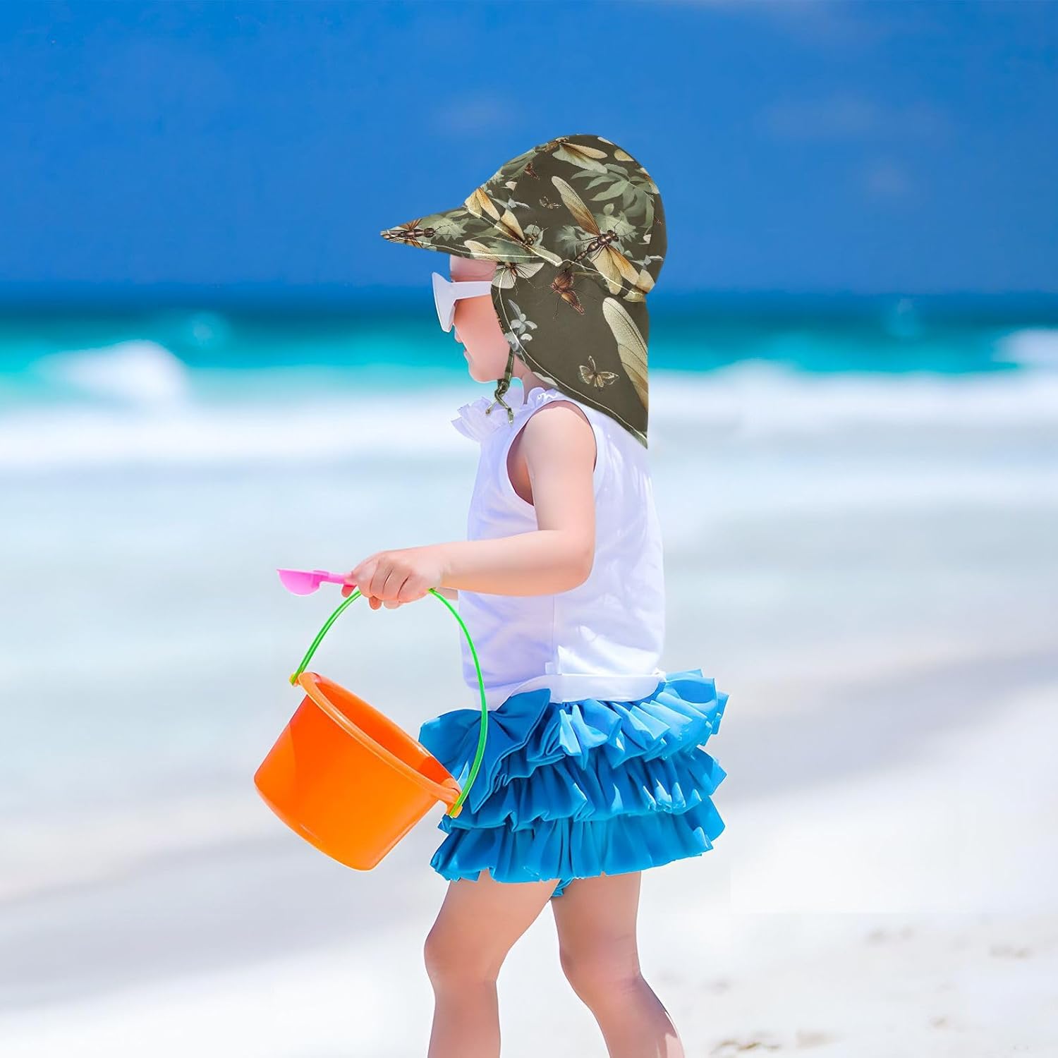 J JOYSAY Dragonfly Leaves Baby Sun Hat toddler UPF 50 vibrations