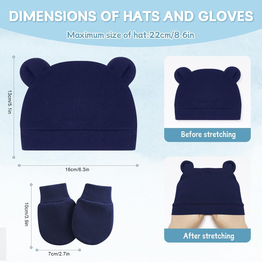 Soft Stretchy No-Scratch Baby Mittens for Newborns Made in USA