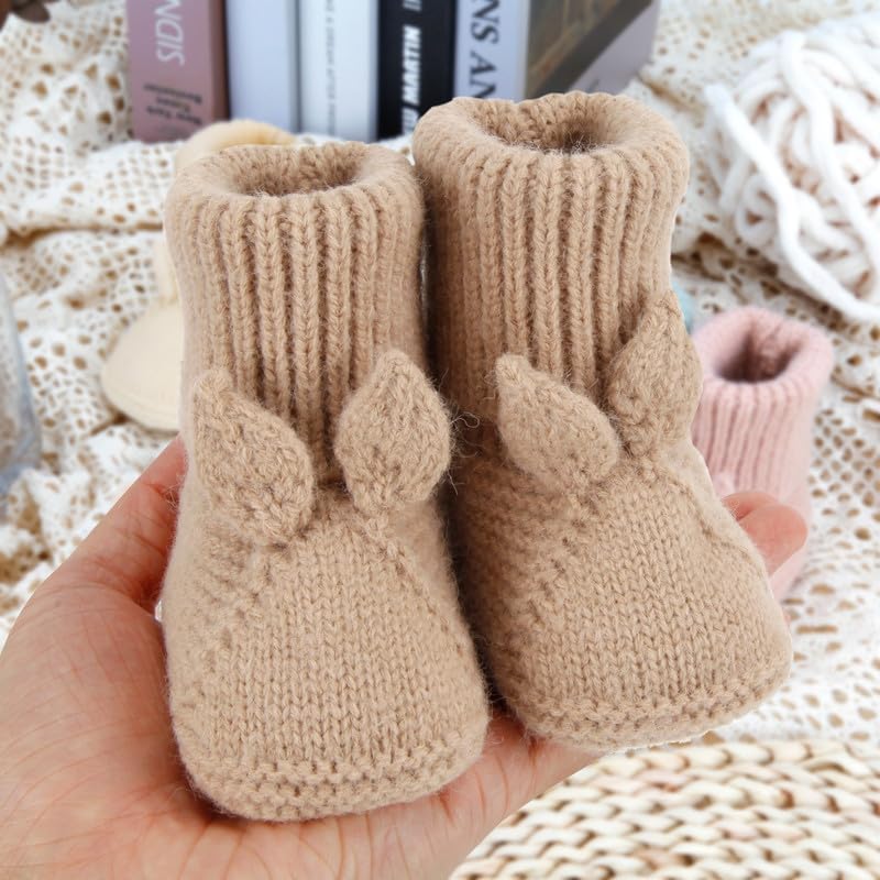 Loyfoky Baby Booties Newborn First Walkers Knit Boots Warm Crib Socks