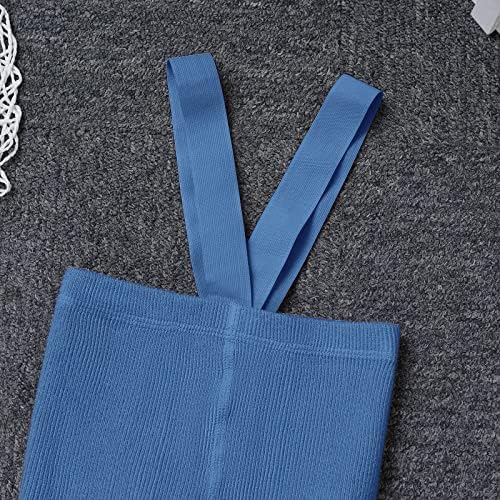 IDOPIP Infant Ribbed Leggings with Suspender Pants for Girl Boy 6-18M