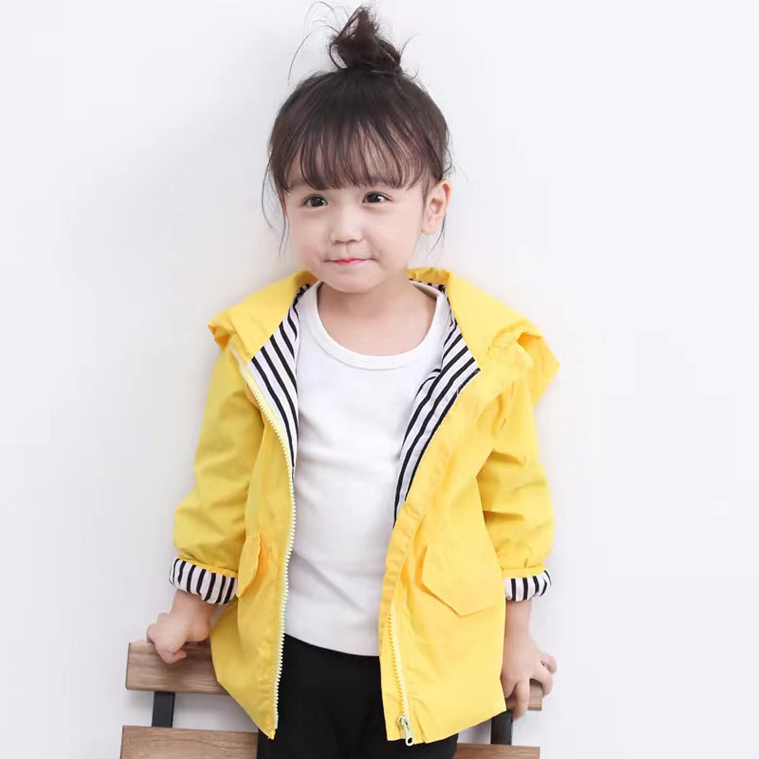 Admireme Toddler Cute Cartoon Yellow Raincoat Jacket for Boys and Girls