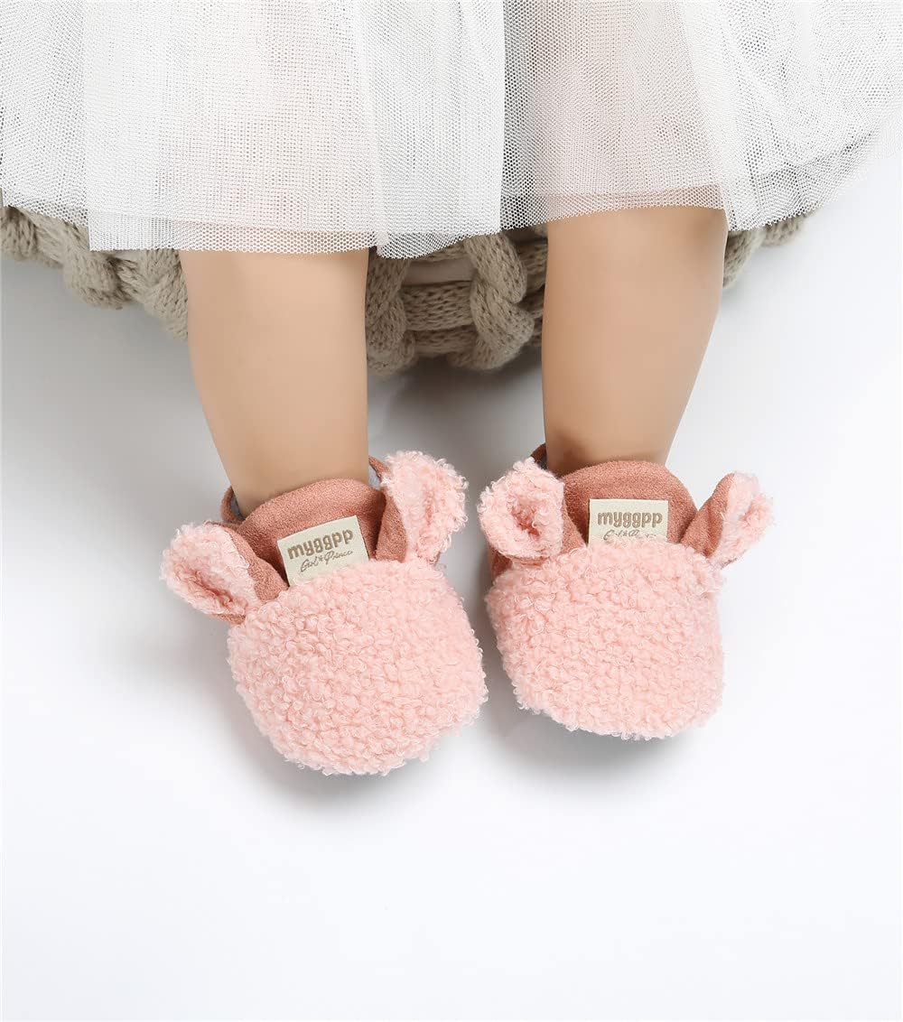 GDSDYM Baby Booties Cozy Fleece Slippers Soft Warm and Easy to Wear