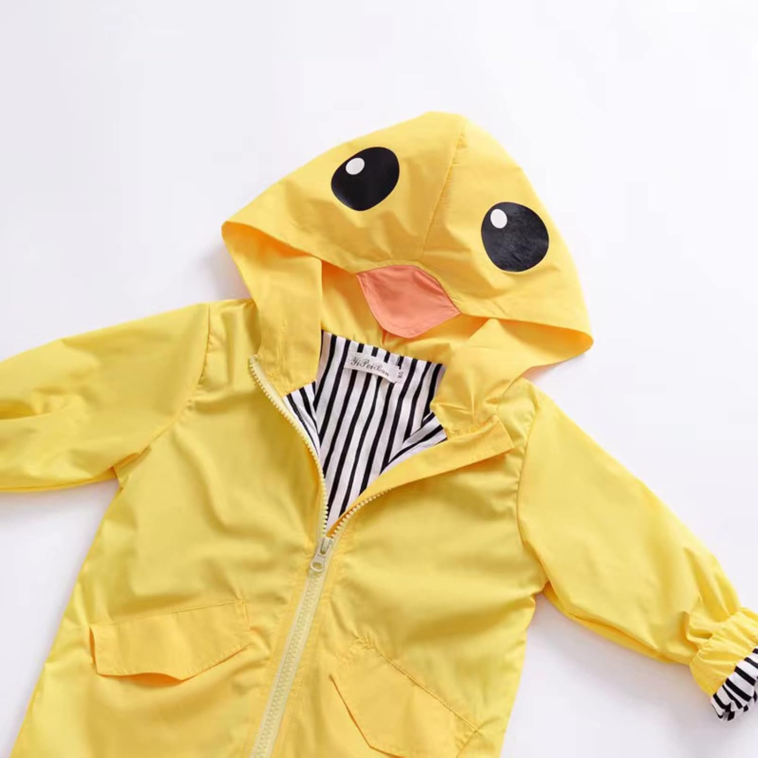 Admireme Toddler Cute Cartoon Yellow Raincoat Jacket for Boys and Girls