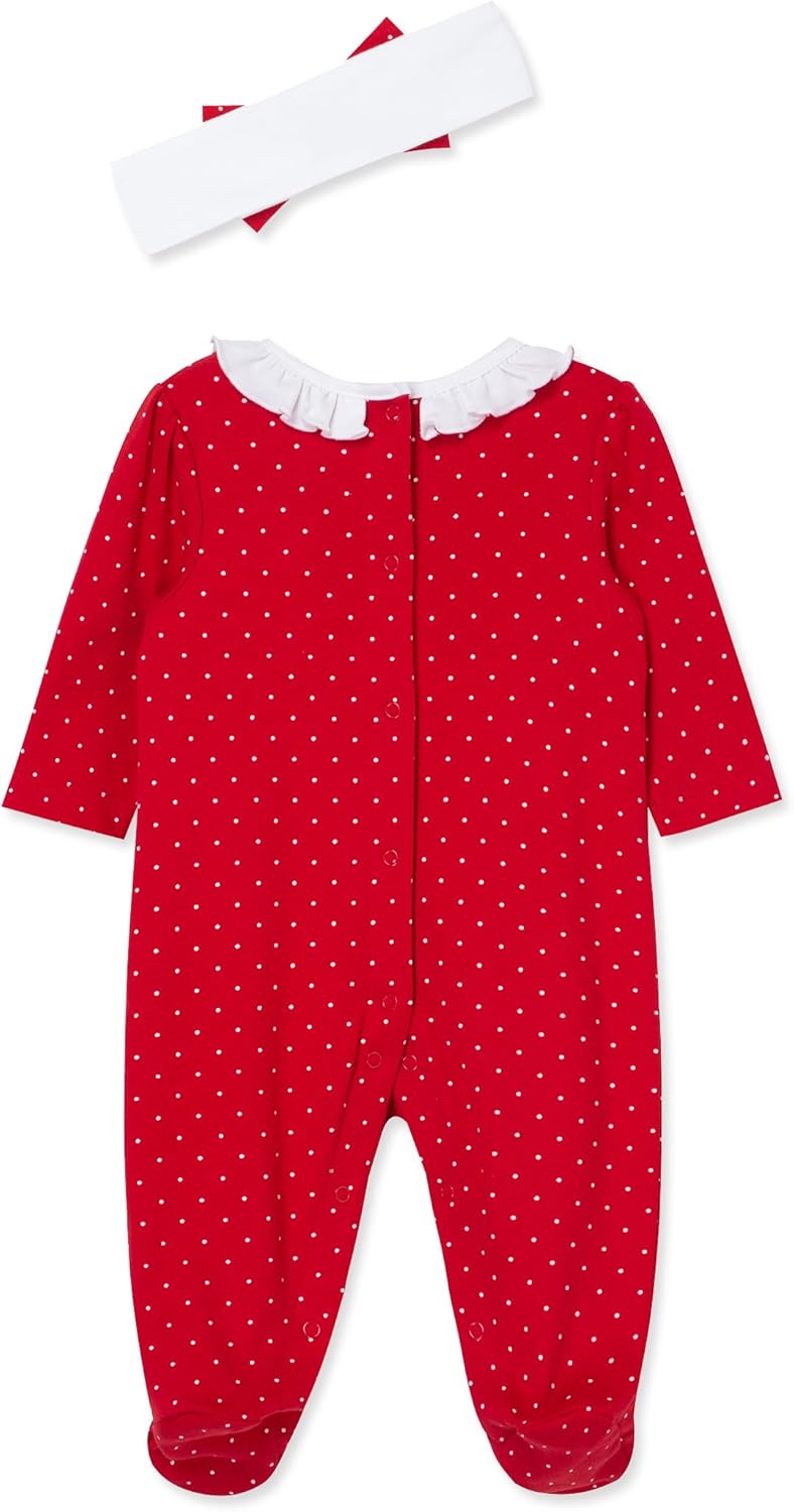 Little Me Baby Girls Footie with Dotty Tree Design 0-9 Months