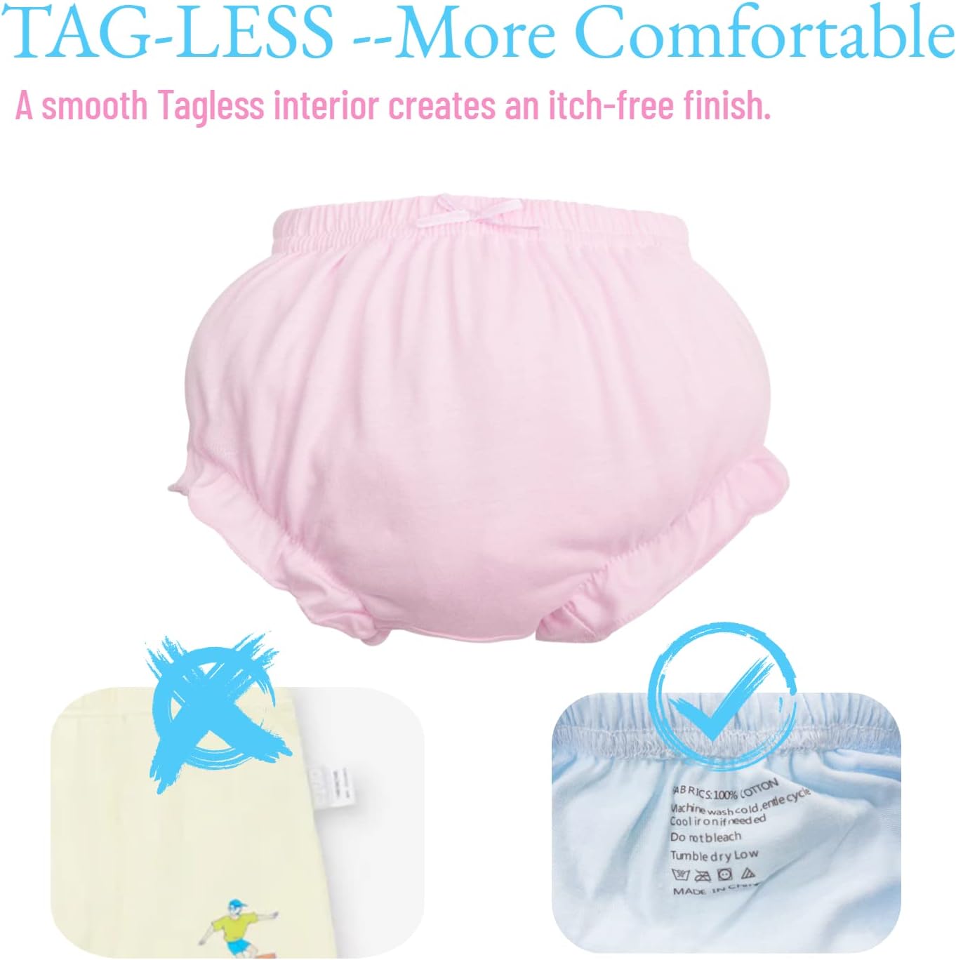 7Pack Baby Bloomers Soft Comfortable for Toddler Girls