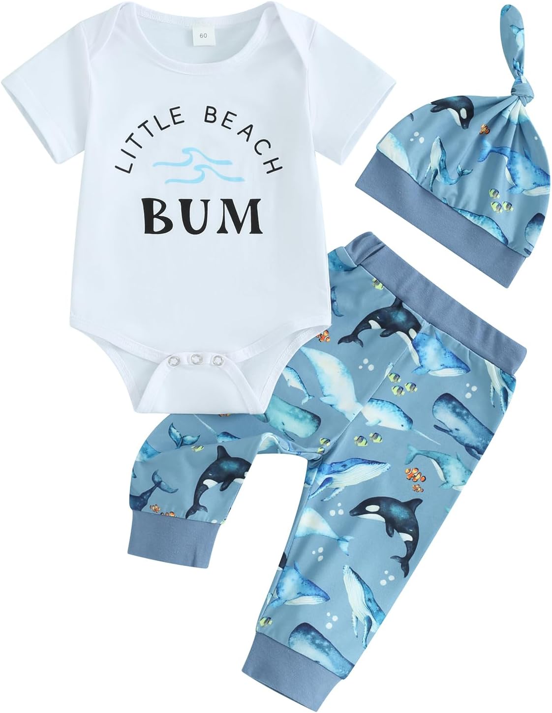 Kayotuas Newborn Baby Boy Girl Romper-Pants Set with Hat