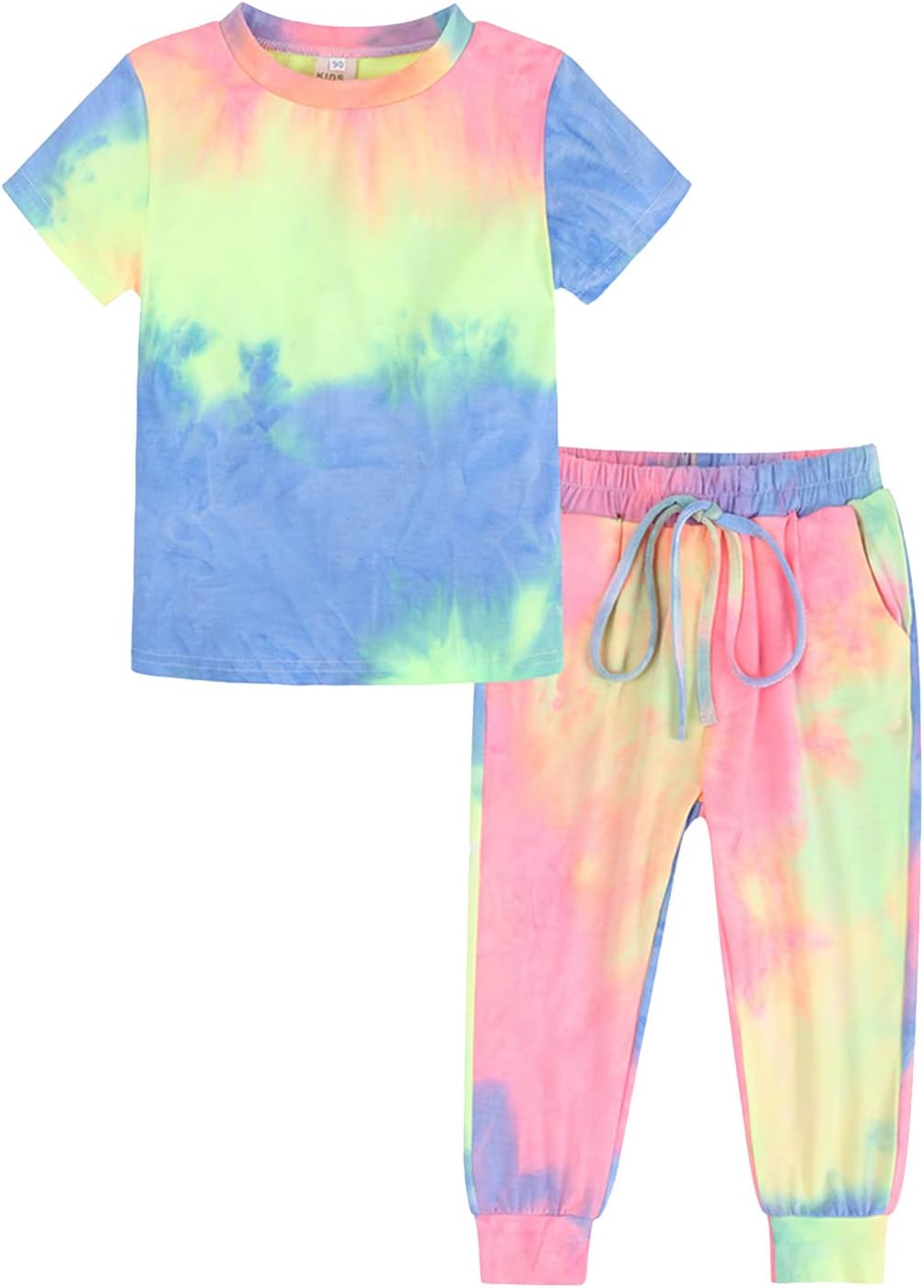 Kids Casual Tie Dye Sweatshirt and Camouflage Pants Set 2Pcs