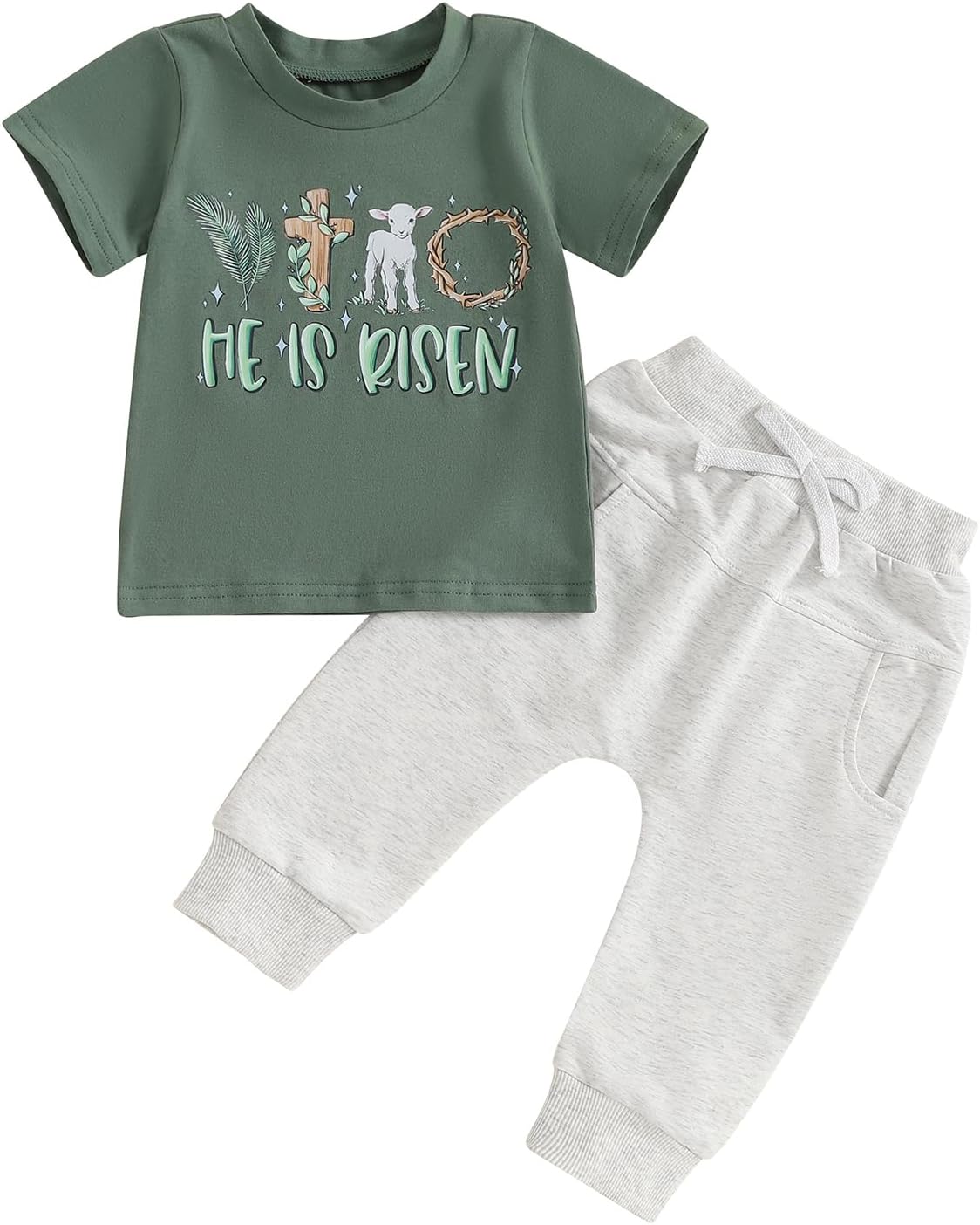 My First Easter Outfit Toddler Boy T-Shirt Pants Set