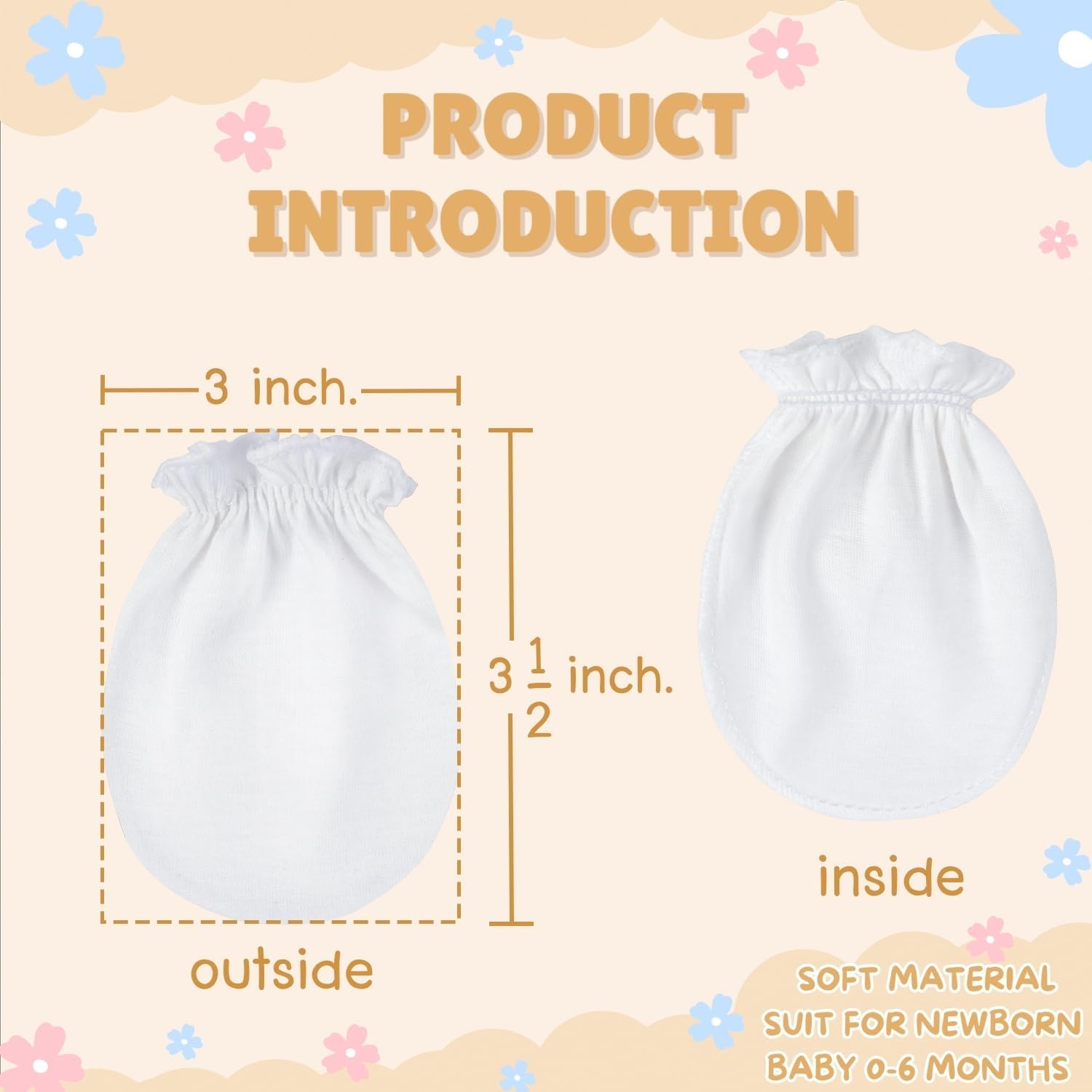 RATIVE No Scratch Mittens Caps for Newborn Boys
