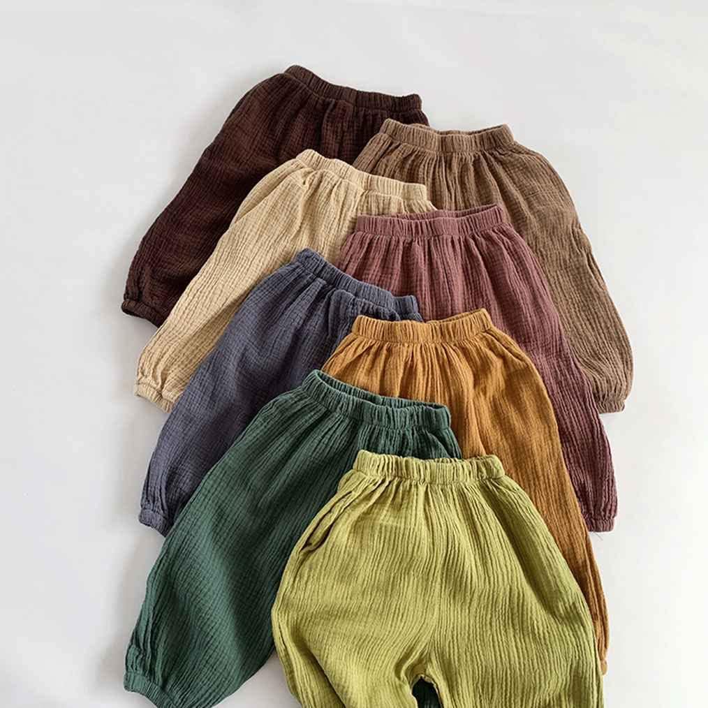 stackable lightweight soft comfortable Linen Pants for Kids