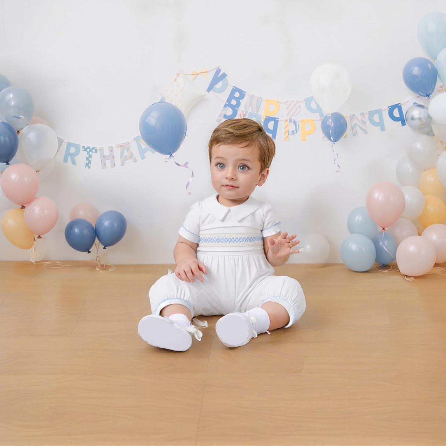 Booulfi Baptism Boys White Romper Premium Soft Durable