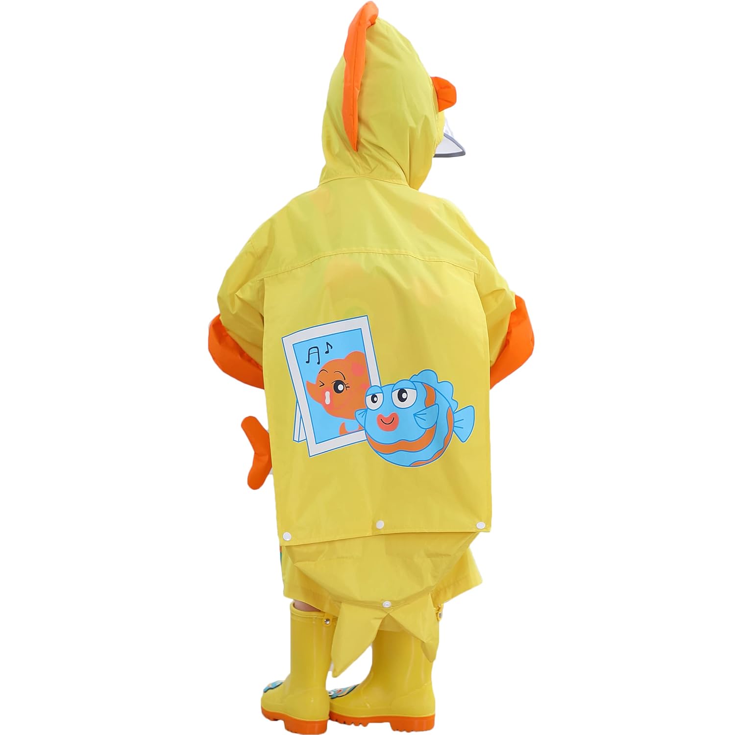 Fewlby Toddler Waterproof jackets for rain - Detachable hood with raglan sleeves