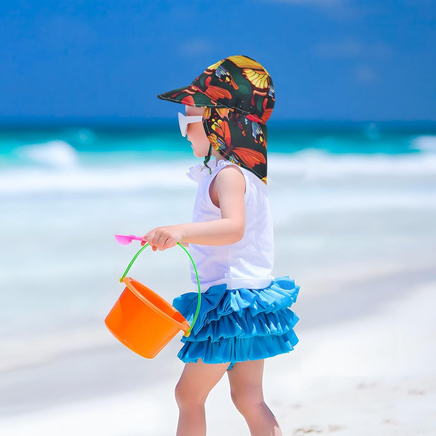 FRODOTGV UV Protection Beach Hat for Baby and Kids