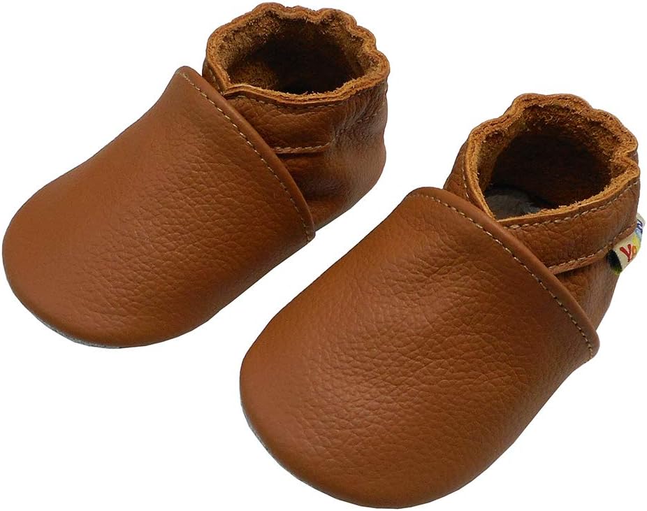 YALION Soft Leather Slip-On Anti-Slip Moccasins for Babies