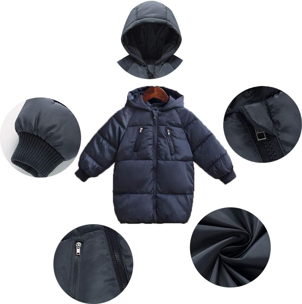 LANBAOSI Kids Winter Coats with Hooded Puffer Coats for Toddlers
