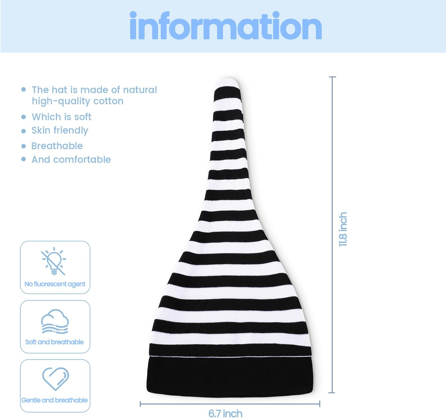 8-Piece Baby Adjustment Hats Set for Newborns