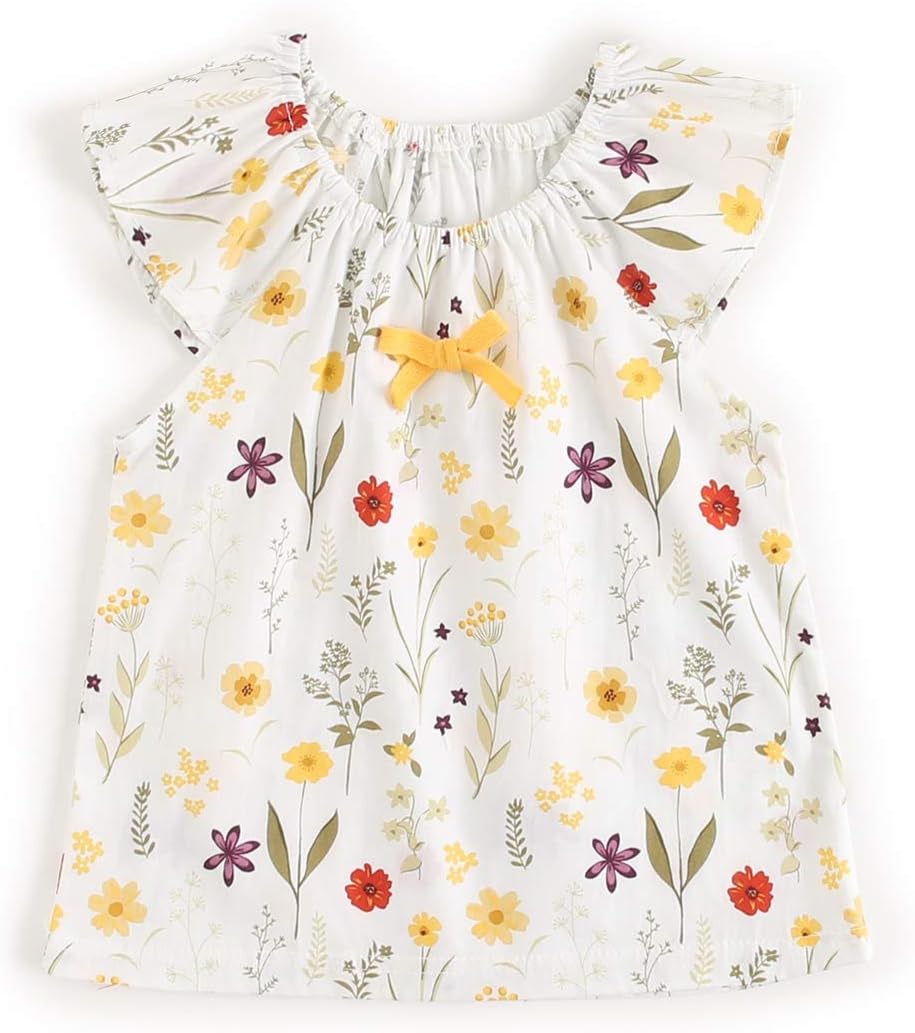 Sanlutoz Summer Baby Girl Clothing Set Floral Cotton Top and Bloomers