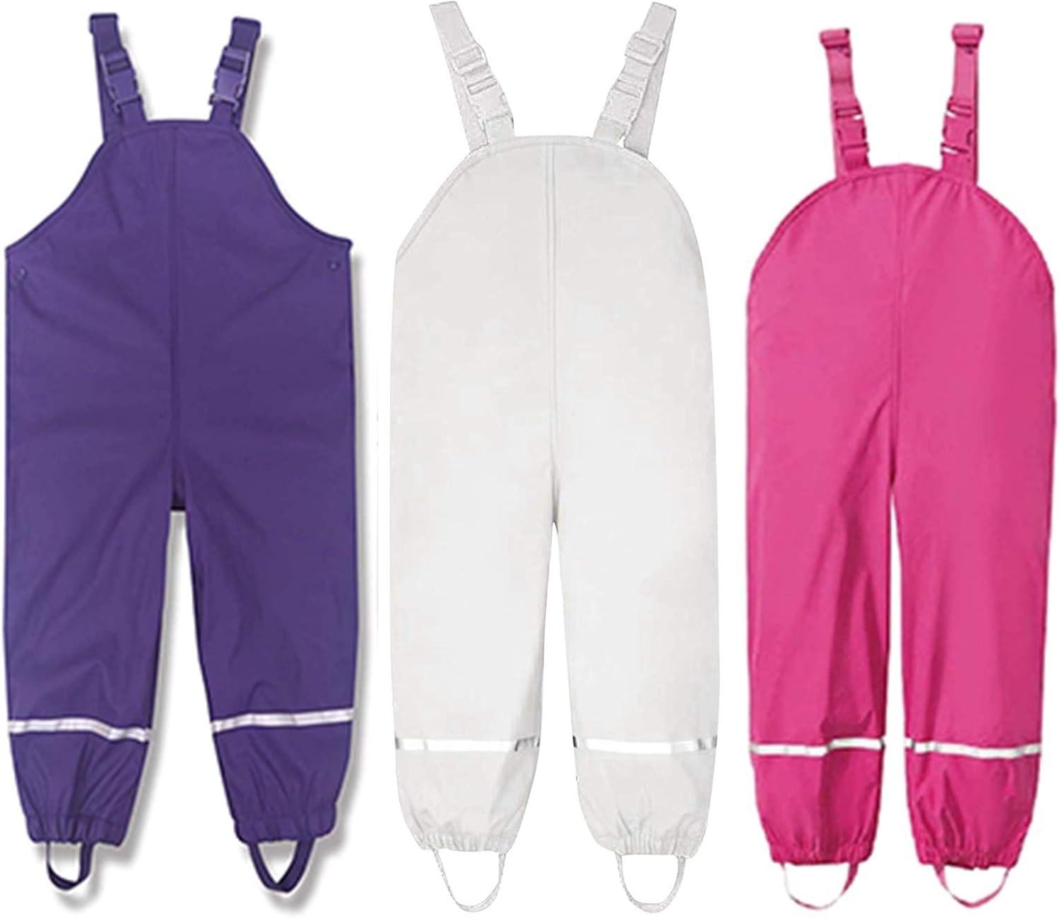 Kids Toddler Waterproof Rain Pants with Reflective Strips