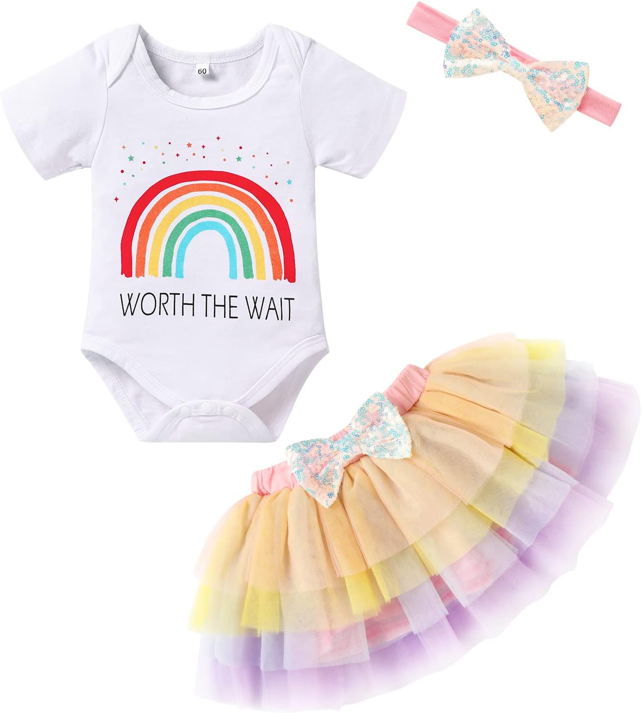 Newborn Baby Girl Romper Tutu Skirt Set for 0-9 Months