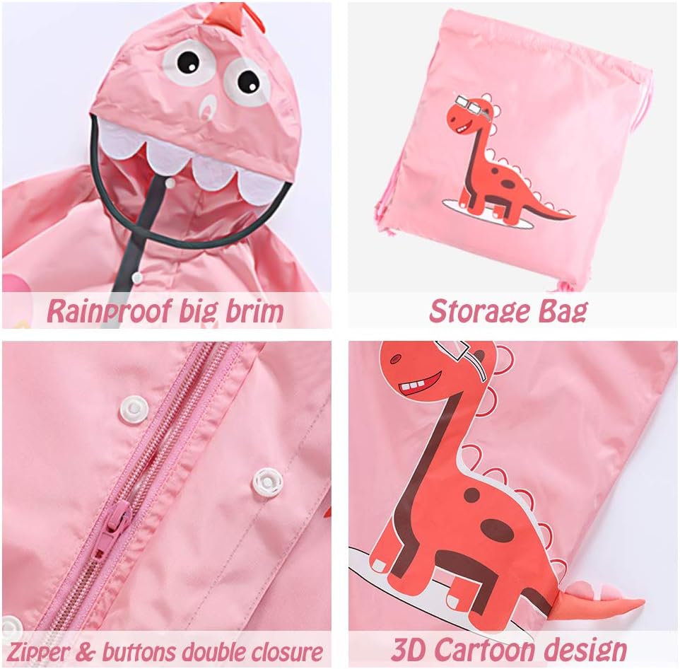 Rainy Day Fun Dinosaur-Printed Toddler Raincoat