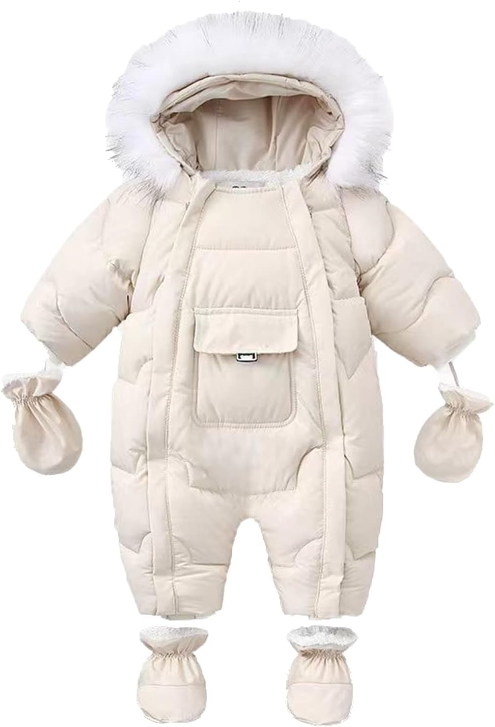Baby Toddler Winter Thick Snowsuit with Hood and Gloves