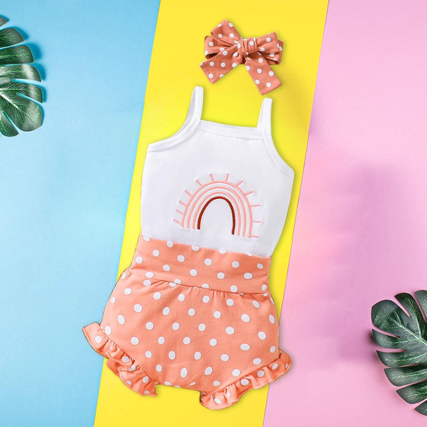 One Year Old Girl Camisole Romper Set
