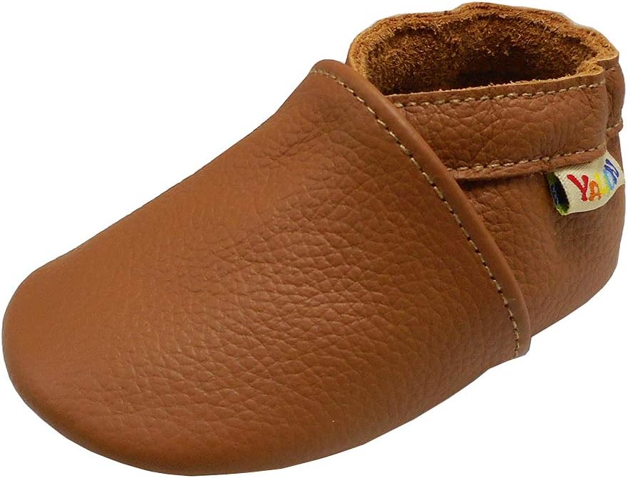 YALION Soft Leather Slip-On Anti-Slip Moccasins for Babies