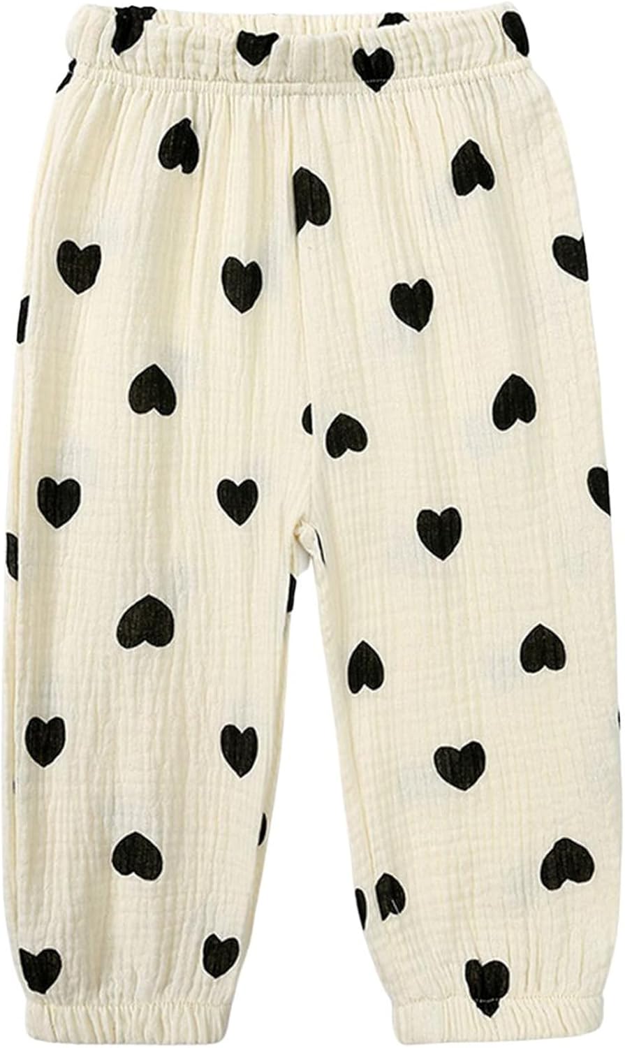 Adjustable Elastic waistband Pjs Casual Luxury Cotton Linen Trousers for Kids