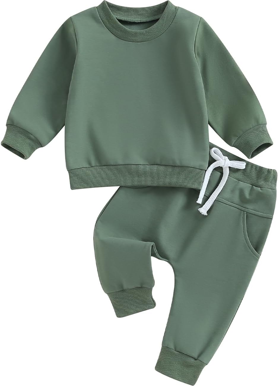 Tiacham Unisex Baby Clothes 2 Piece Sweatshirt Pant Set